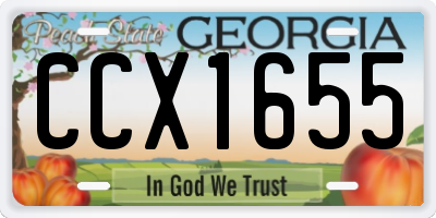 GA license plate CCX1655