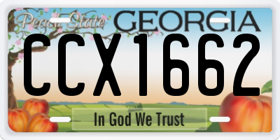 GA license plate CCX1662