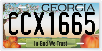 GA license plate CCX1665