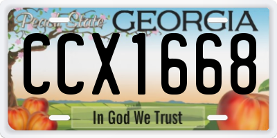 GA license plate CCX1668