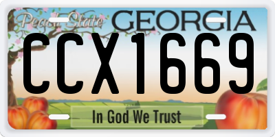 GA license plate CCX1669