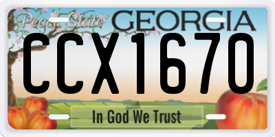 GA license plate CCX1670