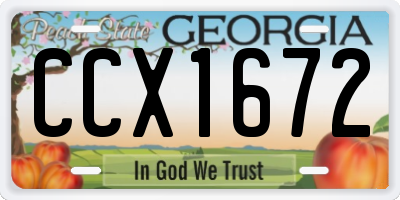 GA license plate CCX1672