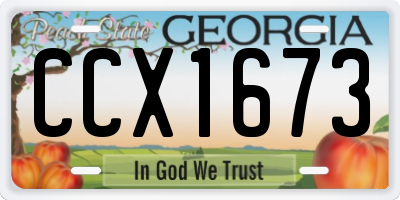 GA license plate CCX1673