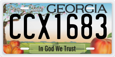 GA license plate CCX1683