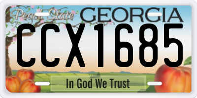 GA license plate CCX1685