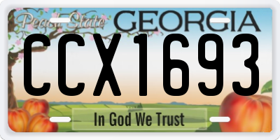 GA license plate CCX1693