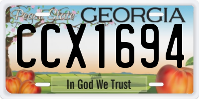 GA license plate CCX1694