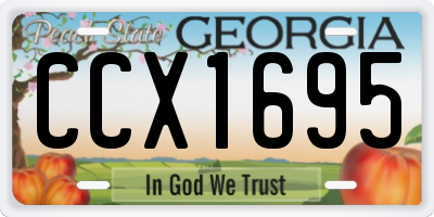 GA license plate CCX1695
