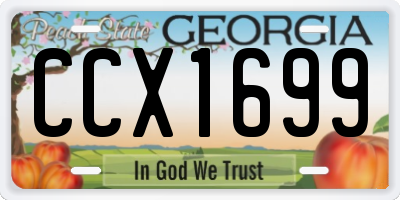 GA license plate CCX1699
