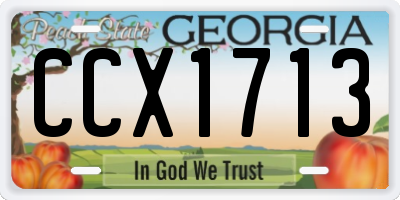 GA license plate CCX1713