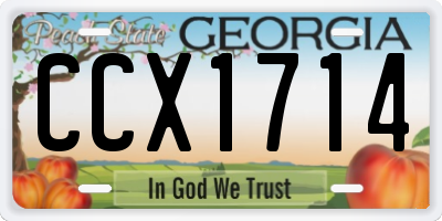 GA license plate CCX1714