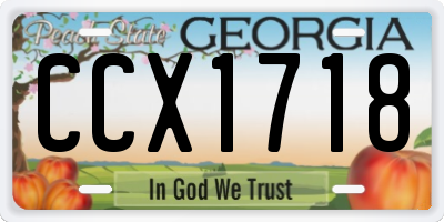 GA license plate CCX1718