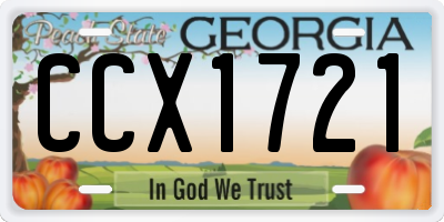 GA license plate CCX1721