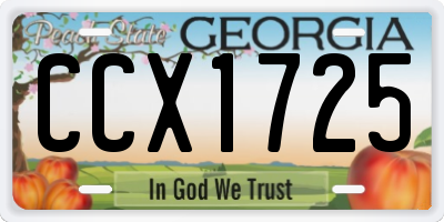 GA license plate CCX1725