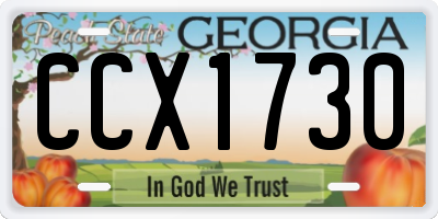 GA license plate CCX1730