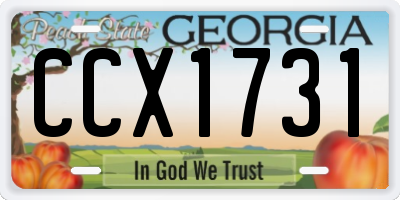 GA license plate CCX1731