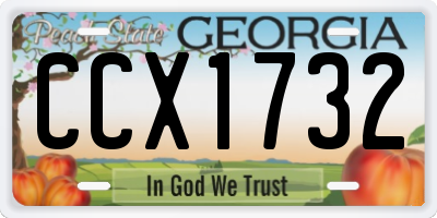 GA license plate CCX1732