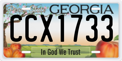GA license plate CCX1733