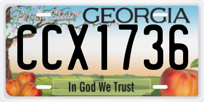 GA license plate CCX1736
