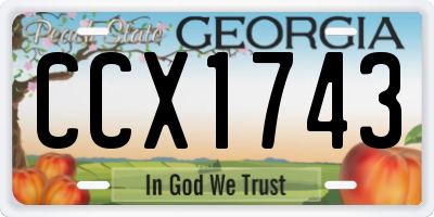 GA license plate CCX1743
