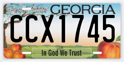 GA license plate CCX1745