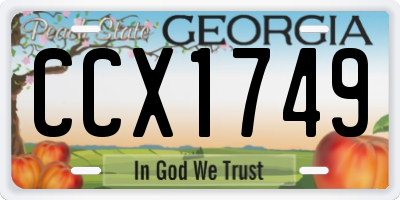 GA license plate CCX1749