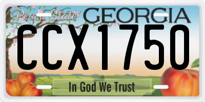 GA license plate CCX1750