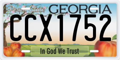 GA license plate CCX1752