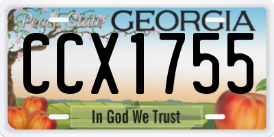 GA license plate CCX1755
