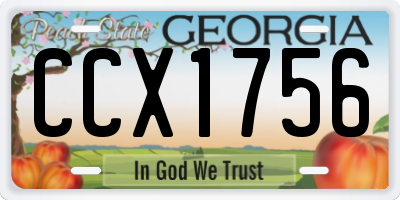 GA license plate CCX1756