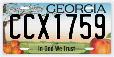 GA license plate CCX1759