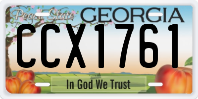 GA license plate CCX1761