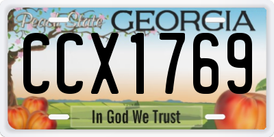 GA license plate CCX1769