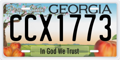 GA license plate CCX1773