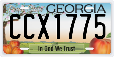 GA license plate CCX1775