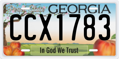 GA license plate CCX1783