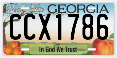 GA license plate CCX1786