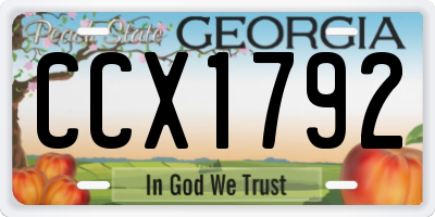 GA license plate CCX1792