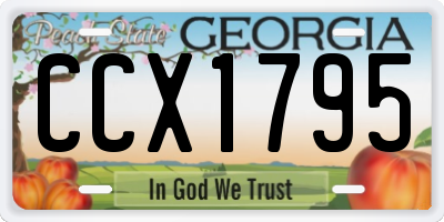 GA license plate CCX1795