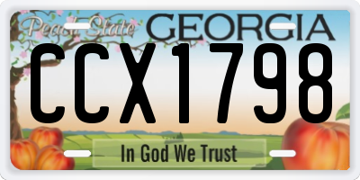 GA license plate CCX1798