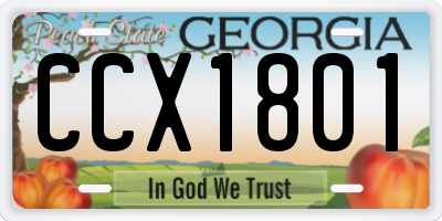 GA license plate CCX1801