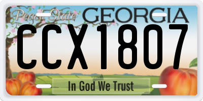 GA license plate CCX1807