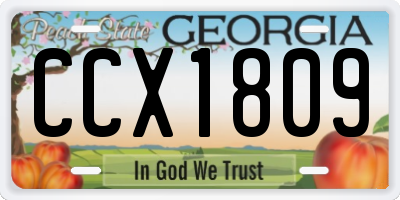 GA license plate CCX1809