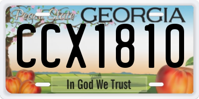 GA license plate CCX1810