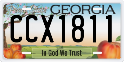 GA license plate CCX1811