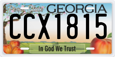 GA license plate CCX1815