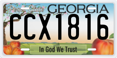 GA license plate CCX1816