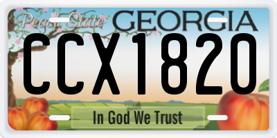 GA license plate CCX1820