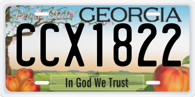 GA license plate CCX1822